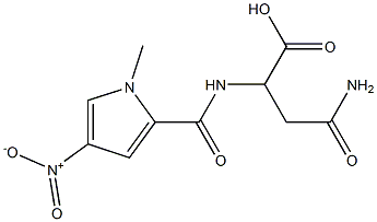 3-carbamoyl-2-[(1-methyl-4-nitro-1H-pyrrol-2-yl)formamido]propanoic acid Struktur