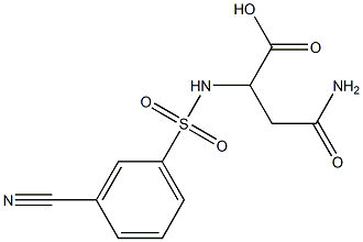 3-carbamoyl-2-[(3-cyanobenzene)sulfonamido]propanoic acid Structure