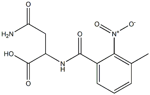 3-carbamoyl-2-[(3-methyl-2-nitrophenyl)formamido]propanoic acid Struktur
