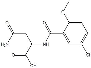 3-carbamoyl-2-[(5-chloro-2-methoxyphenyl)formamido]propanoic acid Struktur