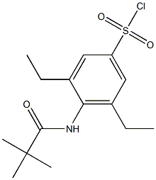 4-(2,2-dimethylpropanamido)-3,5-diethylbenzene-1-sulfonyl chloride Struktur