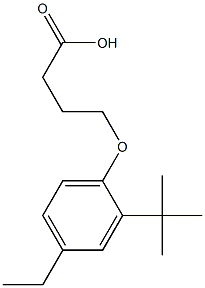 4-(2-tert-butyl-4-ethylphenoxy)butanoic acid 化学構造式