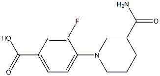 4-(3-carbamoylpiperidin-1-yl)-3-fluorobenzoic acid Struktur