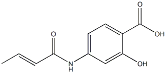 4-[(2E)-but-2-enoylamino]-2-hydroxybenzoic acid Struktur
