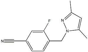 4-[(3,5-dimethyl-1H-pyrazol-1-yl)methyl]-3-fluorobenzonitrile Struktur