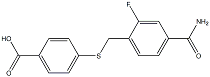 4-{[(4-carbamoyl-2-fluorophenyl)methyl]sulfanyl}benzoic acid Structure