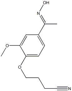 4-{4-[(1E)-N-hydroxyethanimidoyl]-2-methoxyphenoxy}butanenitrile 结构式