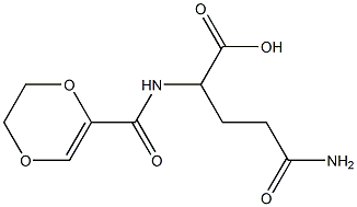 4-carbamoyl-2-(5,6-dihydro-1,4-dioxin-2-ylformamido)butanoic acid Structure