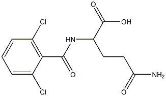 4-carbamoyl-2-[(2,6-dichlorophenyl)formamido]butanoic acid Structure