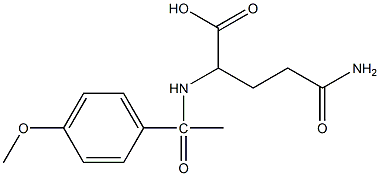 4-carbamoyl-2-[1-(4-methoxyphenyl)acetamido]butanoic acid Struktur