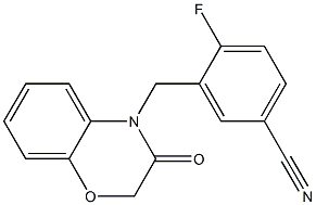 4-fluoro-3-[(3-oxo-2,3-dihydro-4H-1,4-benzoxazin-4-yl)methyl]benzonitrile Struktur