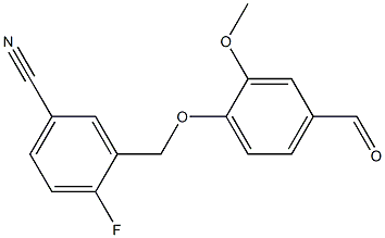 4-fluoro-3-[(4-formyl-2-methoxyphenoxy)methyl]benzonitrile Structure