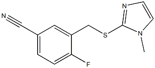 4-fluoro-3-{[(1-methyl-1H-imidazol-2-yl)sulfanyl]methyl}benzonitrile Structure