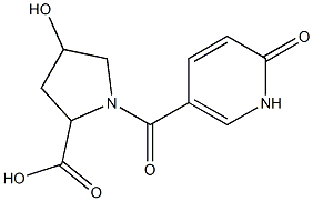 4-hydroxy-1-[(6-oxo-1,6-dihydropyridin-3-yl)carbonyl]pyrrolidine-2-carboxylic acid Structure
