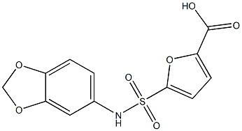 5-(2H-1,3-benzodioxol-5-ylsulfamoyl)furan-2-carboxylic acid Struktur