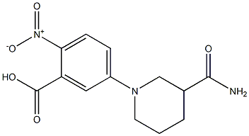 5-(3-carbamoylpiperidin-1-yl)-2-nitrobenzoic acid 结构式