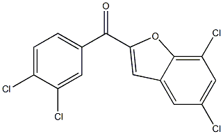 5,7-dichloro-2-[(3,4-dichlorophenyl)carbonyl]-1-benzofuran Structure