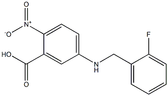 5-{[(2-fluorophenyl)methyl]amino}-2-nitrobenzoic acid 化学構造式