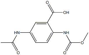 5-acetamido-2-[(methoxycarbonyl)amino]benzoic acid Struktur