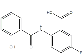 5-fluoro-2-[(2-hydroxy-5-methylbenzene)amido]benzoic acid Struktur