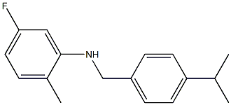 5-fluoro-2-methyl-N-{[4-(propan-2-yl)phenyl]methyl}aniline Structure