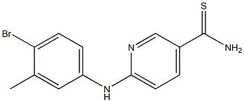 6-[(4-bromo-3-methylphenyl)amino]pyridine-3-carbothioamide Struktur