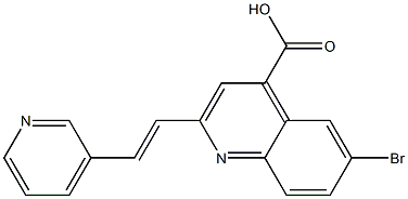 6-bromo-2-[(E)-2-pyridin-3-ylvinyl]quinoline-4-carboxylic acid Struktur