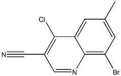 8-bromo-4-chloro-6-methylquinoline-3-carbonitrile 结构式