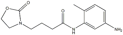 N-(5-amino-2-methylphenyl)-4-(2-oxo-1,3-oxazolidin-3-yl)butanamide Struktur