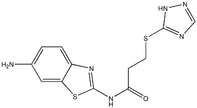 N-(6-amino-1,3-benzothiazol-2-yl)-3-(1H-1,2,4-triazol-5-ylsulfanyl)propanamide Structure