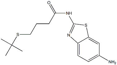 N-(6-amino-1,3-benzothiazol-2-yl)-4-(tert-butylsulfanyl)butanamide 结构式