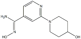 N'-hydroxy-2-(4-hydroxypiperidin-1-yl)pyridine-4-carboximidamide Structure