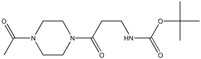 tert-butyl 3-(4-acetylpiperazin-1-yl)-3-oxopropylcarbamate 结构式