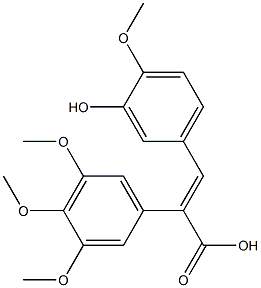 3-(3-Hydroxy-4-methoxy-phenyl)-2-(3,4,5-trimethoxy-phenyl)-acrylic acid,,结构式