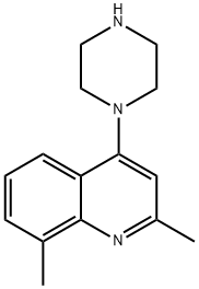 Quinoline,  2,8-dimethyl-4-(1-piperazinyl)-