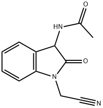 Acetamide,  N-[1-(cyanomethyl)-2,3-dihydro-2-oxo-1H-indol-3-yl]-, 1009261-34-0, 结构式