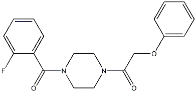 1-(2-fluorobenzoyl)-4-(phenoxyacetyl)piperazine Structure