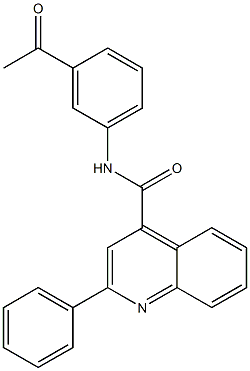 N-(3-acetylphenyl)-2-phenyl-4-quinolinecarboxamide Struktur