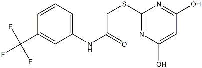 2-[(4,6-dihydroxy-2-pyrimidinyl)sulfanyl]-N-[3-(trifluoromethyl)phenyl]acetamide Structure