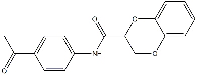 N-(4-acetylphenyl)-2,3-dihydro-1,4-benzodioxine-2-carboxamide Struktur