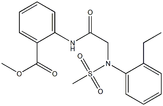 methyl 2-({[2-ethyl(methylsulfonyl)anilino]acetyl}amino)benzoate Struktur