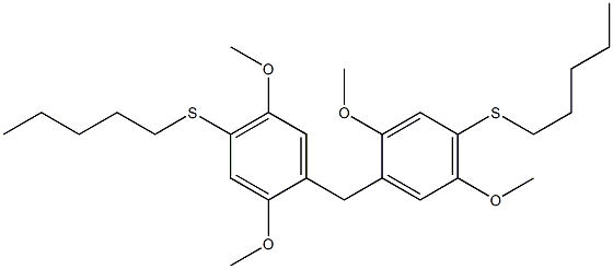 1-[2,5-dimethoxy-4-(pentylsulfanyl)benzyl]-2,5-dimethoxy-4-(pentylsulfanyl)benzene,,结构式