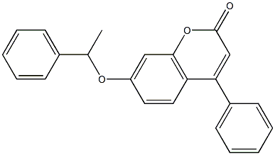 4-phenyl-7-(1-phenylethoxy)-2H-chromen-2-one Struktur