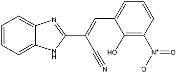 2-(1H-benzimidazol-2-yl)-3-{2-hydroxy-3-nitrophenyl}acrylonitrile Struktur