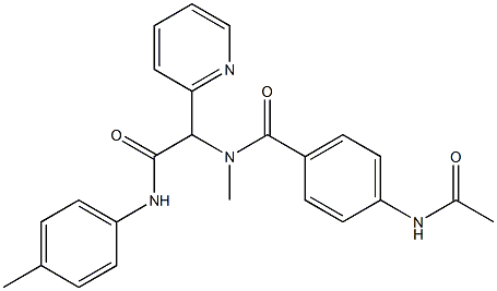 4-(acetylamino)-N-methyl-N-[2-oxo-1-(2-pyridinyl)-2-(4-toluidino)ethyl]benzamide