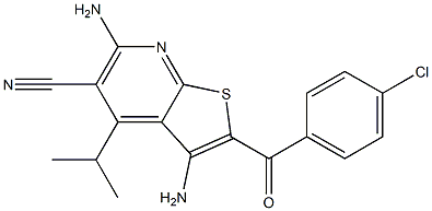 3,6-diamino-2-(4-chlorobenzoyl)-4-isopropylthieno[2,3-b]pyridine-5-carbonitrile Structure