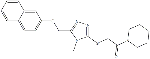 1-[({4-methyl-5-[(2-naphthyloxy)methyl]-4H-1,2,4-triazol-3-yl}sulfanyl)acetyl]piperidine Structure
