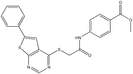 methyl 4-({[(6-phenylthieno[2,3-d]pyrimidin-4-yl)sulfanyl]acetyl}amino)benzoate Structure