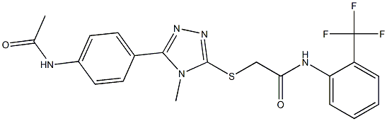 2-({5-[4-(acetylamino)phenyl]-4-methyl-4H-1,2,4-triazol-3-yl}sulfanyl)-N-[2-(trifluoromethyl)phenyl]acetamide|