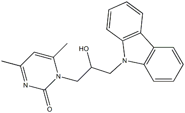 1-[3-(9H-carbazol-9-yl)-2-hydroxypropyl]-4,6-dimethyl-2(1H)-pyrimidinone 结构式